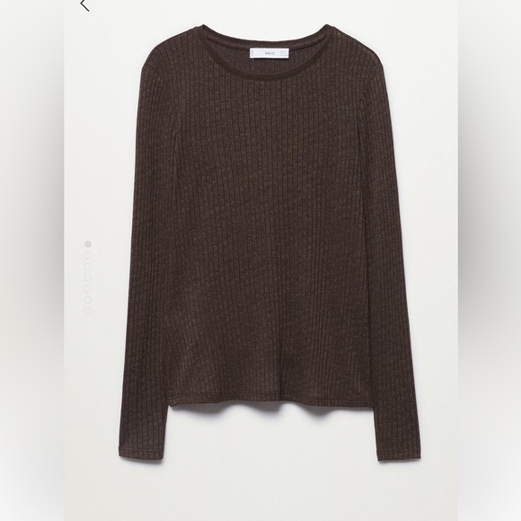 Mango Tops - Mango Ribbed Long Sleeve Shirt